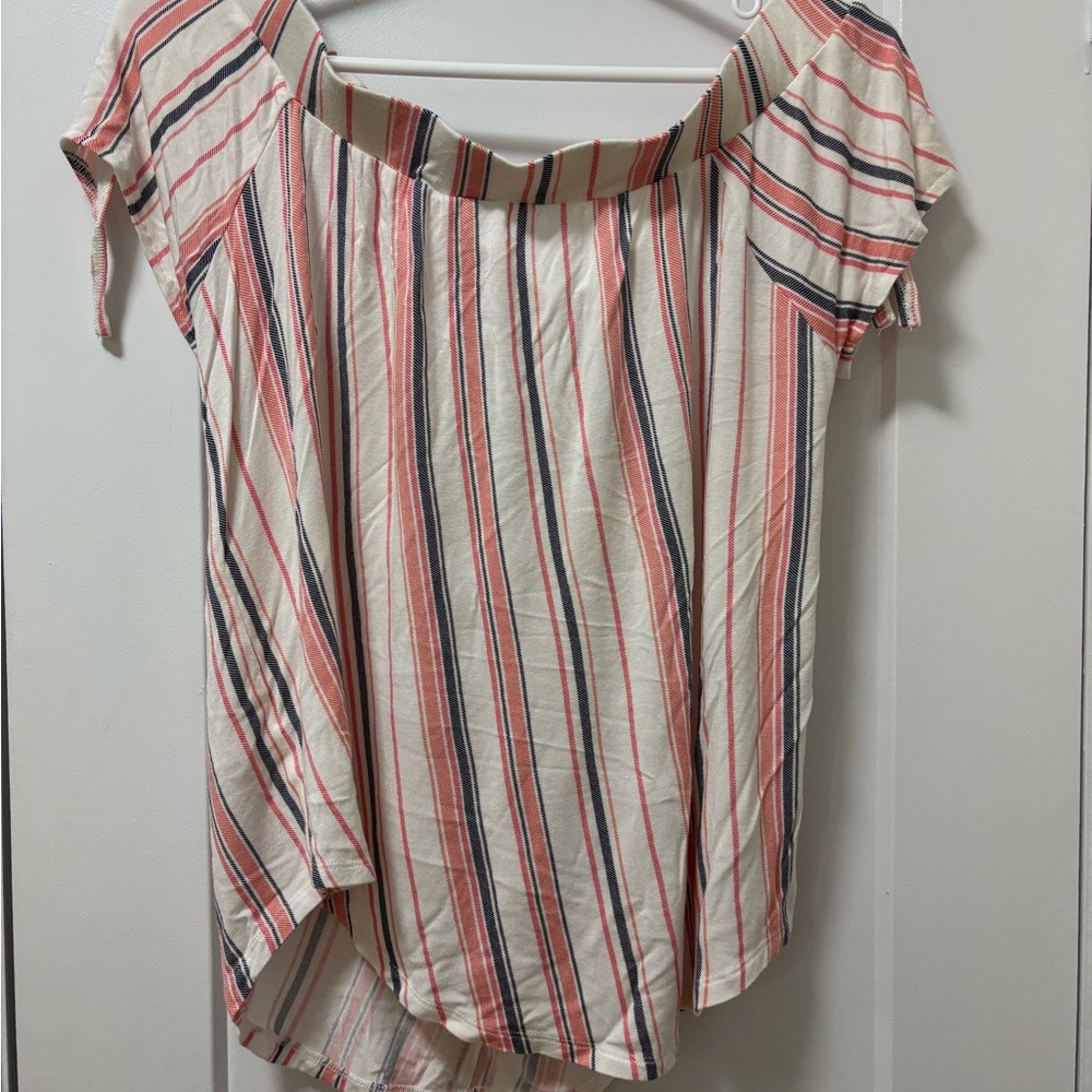 Striped Button-Up Women's Top - Picture 2 of 2